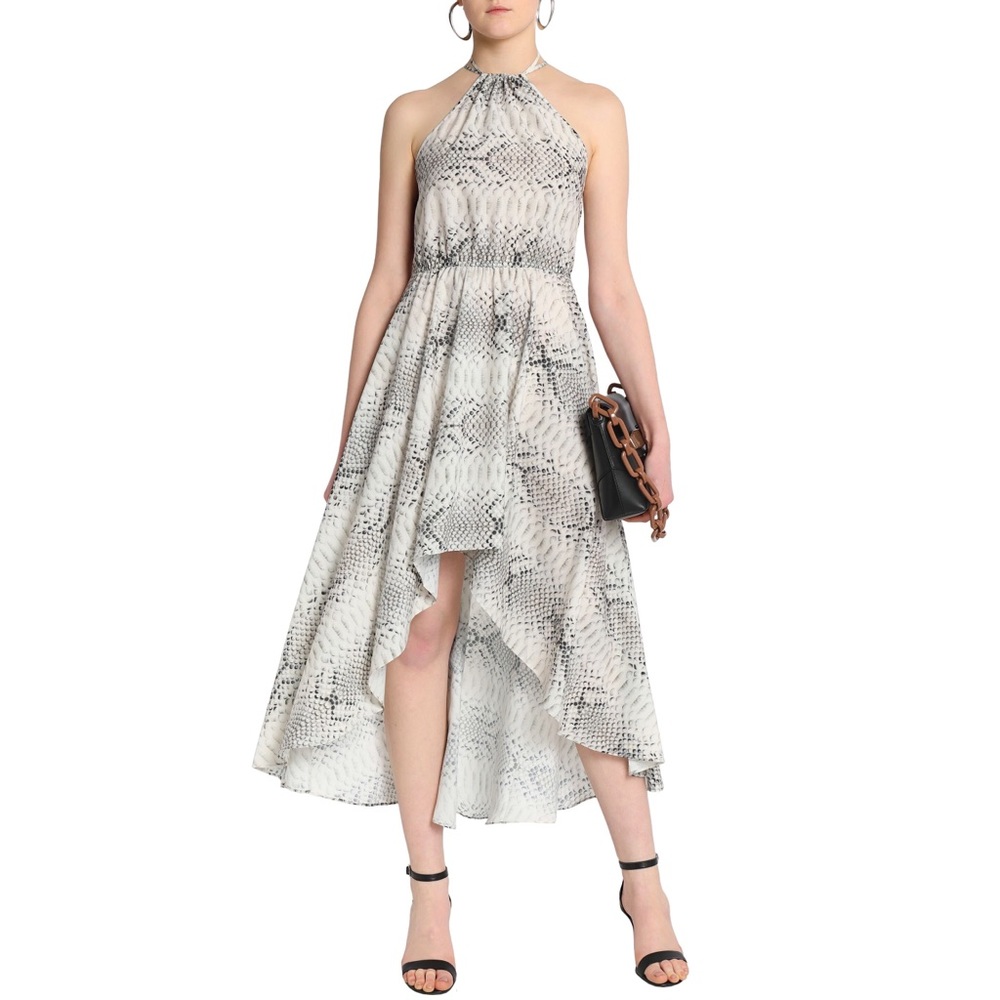 NEW! Haute Hippie Snake Crepe De Chine Midi Dress